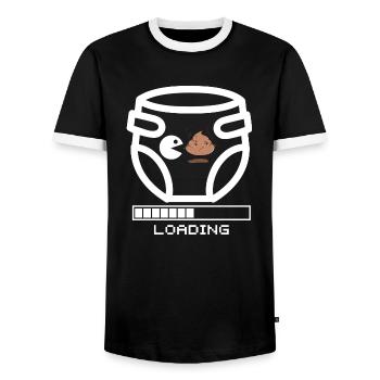 dad gamer humor - Men's Ringer Shirt - black/white - Front - AI Model Female 172 light (172cm) & AI Model Male 178 light (178cm)