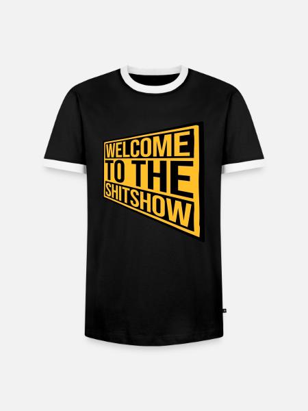 Sign Welcome Shitshow - Men's Ringer Shirt - black/white
