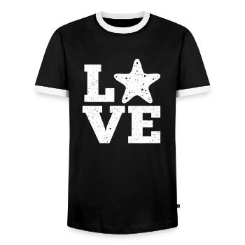 Seestern - Männer Kontrast-T-Shirt - Schwarz/Weiß - Vorne - AI Model Female 172 light (172cm) & AI Model Male 178 light (178cm)