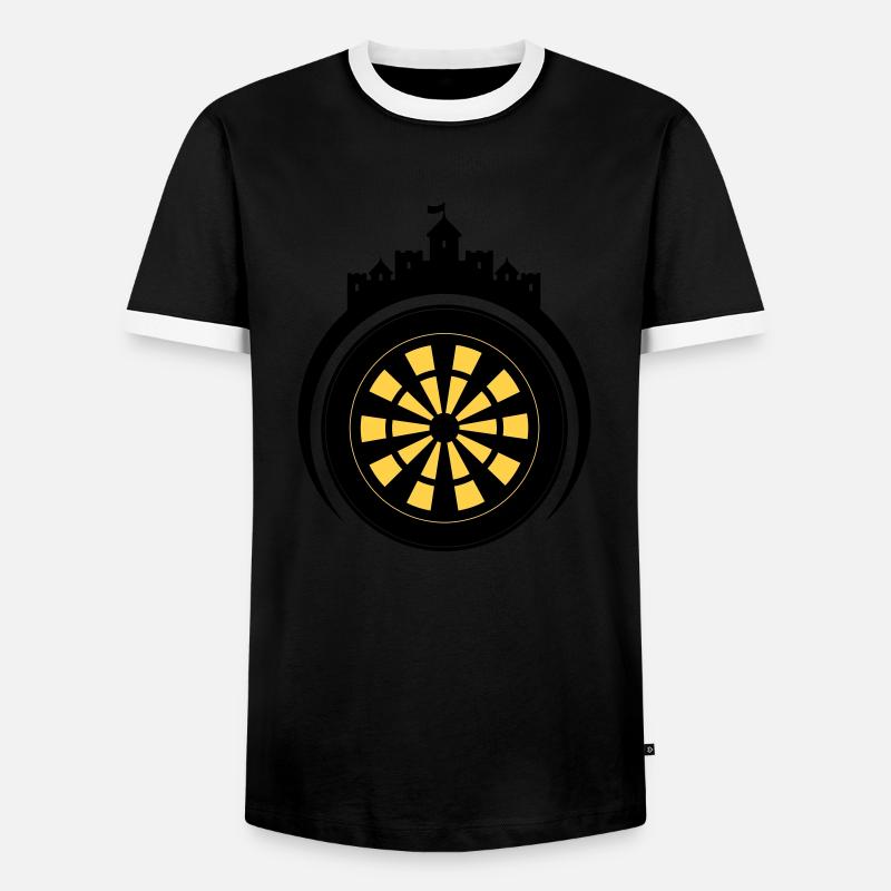 Dart Castle Emblem - Men's Ringer Shirt - black/white