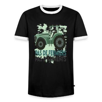 Pas de fermiers Pas d'aliments - T-shirt contrasté Homme - noir/blanc - Devant - AI Model Female 172 light (172cm) & AI Model Male 178 light (178cm)