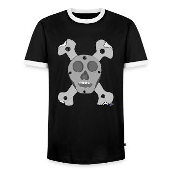 Skeleton 1st alloy in titanium d a human being - Men's Ringer Shirt - black/white - Front - AI Model Female 172 light (172cm) & AI Model Male 178 light (178cm)