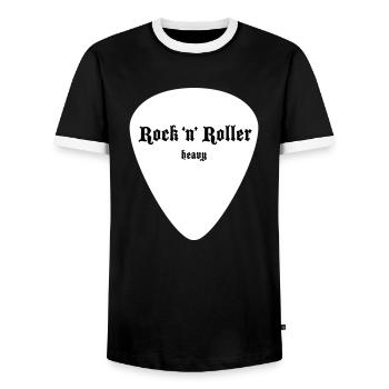 Plectre Grand Blanc - T-shirt contrasté Homme - noir/blanc - Devant - AI Model Female 172 light (172cm) & AI Model Male 178 light (178cm)