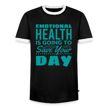 Emotional Health - Men's Ringer Shirt - black/white - Front - AI Model Female 172 light (172cm) & AI Model Male 178 light (178cm)