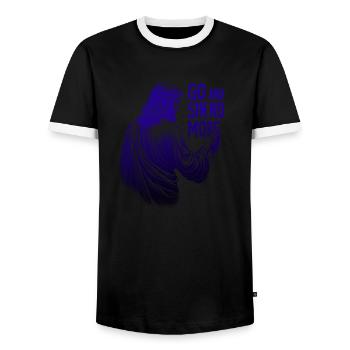 Geh und sündige nicht mehr – Inspirierendes Jesus-Design - Männer Kontrast-T-Shirt - Schwarz/Weiß - Vorne - AI Model Female 172 light (172cm) & AI Model Male 178 light (178cm)