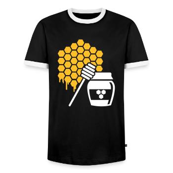 Miel - T-shirt contrasté Homme - noir/blanc - Devant - AI Model Female 172 light (172cm) & AI Model Male 178 light (178cm)