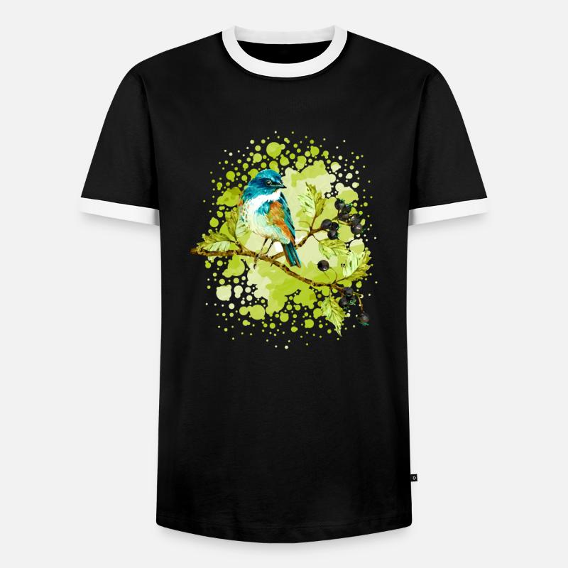 Vogel - Männer Kontrast-T-Shirt - Schwarz/Weiß