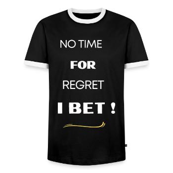 Ich wette! - Männer Kontrast-T-Shirt - Schwarz/Weiß - Vorne - AI Model Female 172 light (172cm) & AI Model Male 178 light (178cm)