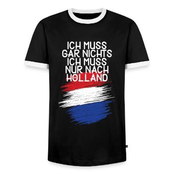 Holland - Männer Kontrast-T-Shirt - Schwarz/Weiß - Vorne - AI Model Female 172 light (172cm) & AI Model Male 178 light (178cm)