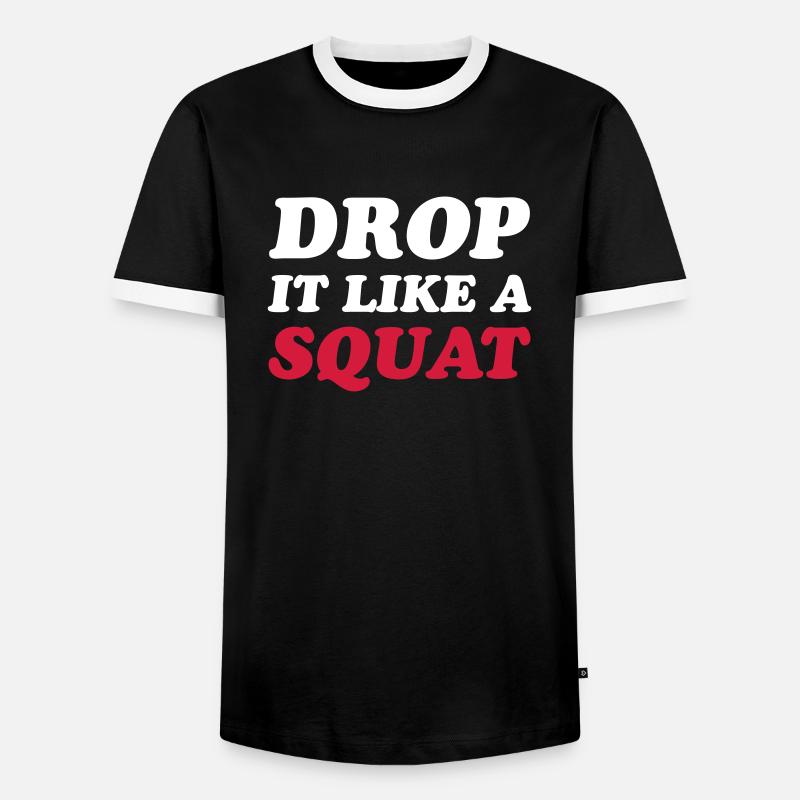 Squat - Men's Ringer Shirt - black/white