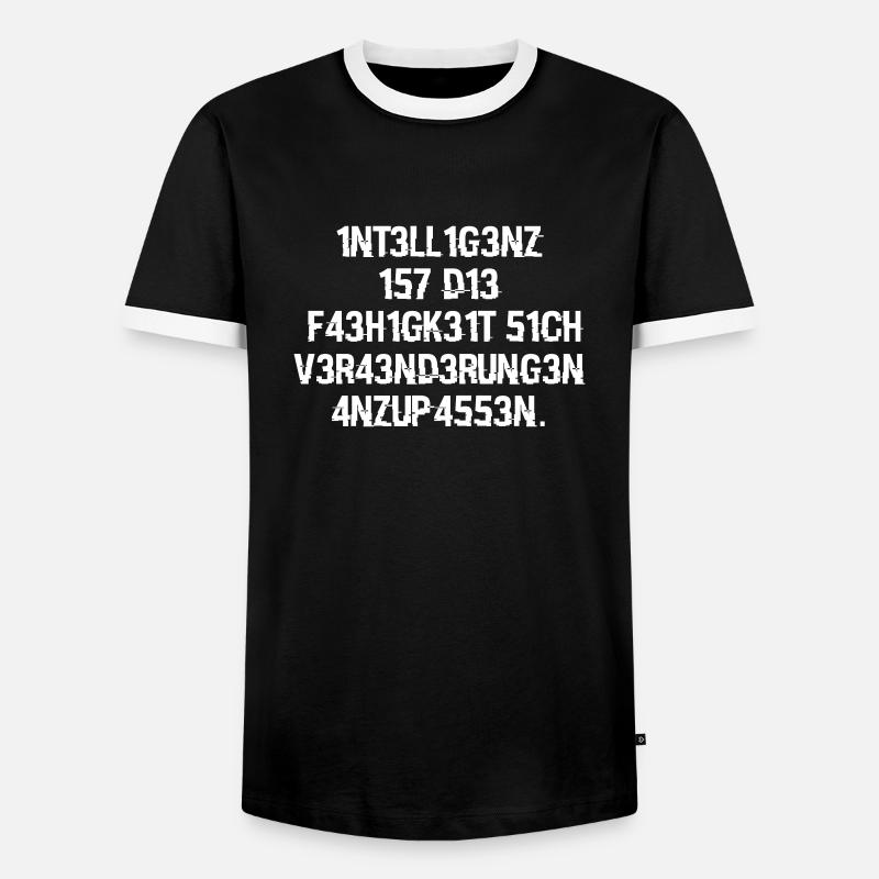 intelligence - Men's Ringer Shirt - black/white