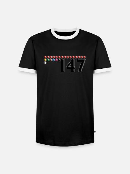 SNOOKER - Bälle 147 - Männer Kontrast-T-Shirt - Schwarz/Weiß
