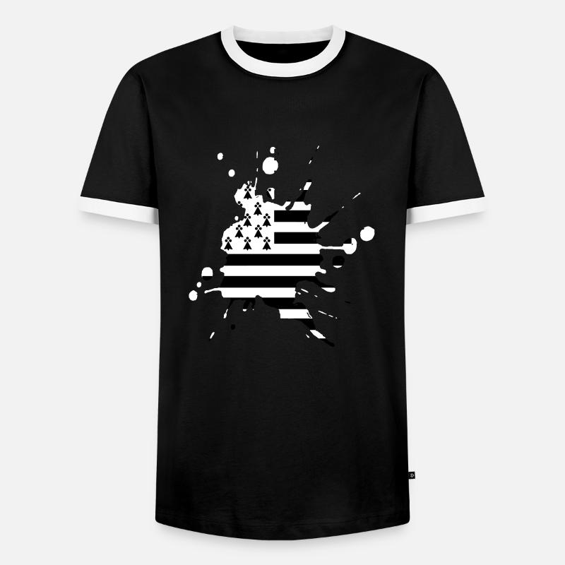 UK-Flagge Patch 2 - Männer Kontrast-T-Shirt - Schwarz/Weiß