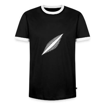Kosmische Narbe - Männer Kontrast-T-Shirt - Schwarz/Weiß - Vorne - AI Model Female 172 light (172cm) & AI Model Male 178 light (178cm)
