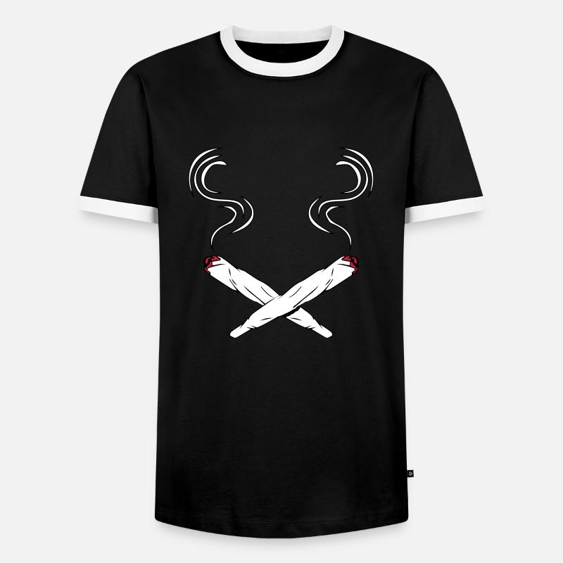 kiffen conception des joints - T-shirt contrasté Homme - noir/blanc