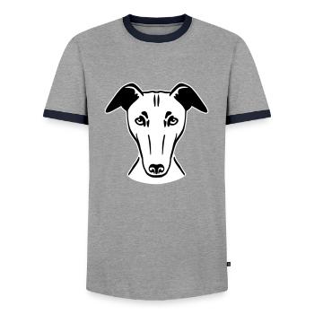 Greyhound - Men's Ringer Shirt - grey/navy  - Front - AI Model Female 172 light (172cm) & AI Model Male 178 light (178cm)