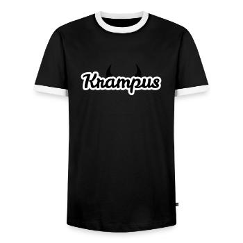 Krampus mit Hörnern - Männer Kontrast-T-Shirt - Schwarz/Weiß - Vorne - AI Model Female 172 light (172cm) & AI Model Male 178 light (178cm)
