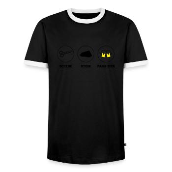 blockedName - Männer Kontrast-T-Shirt - Schwarz/Weiß - Vorne - AI Model Female 172 light (172cm) & AI Model Male 178 light (178cm)