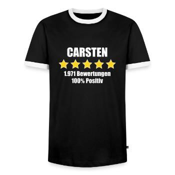 Carsten lustiges Geschenk - Männer Kontrast-T-Shirt - Schwarz/Weiß - Vorne - AI Model Female 172 light (172cm) & AI Model Male 178 light (178cm)