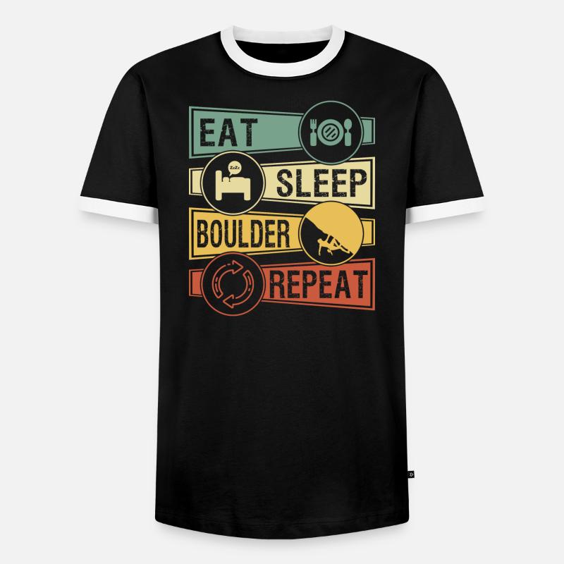 Bouldering - Men's Ringer Shirt - black/white