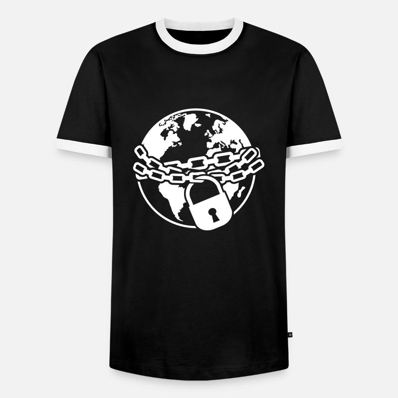 Lock down - Männer Kontrast-T-Shirt - Schwarz/Weiß
