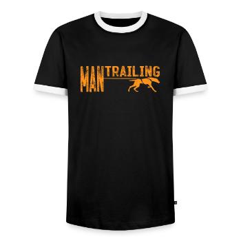 vintage Mantrailing amoureux de chien - T-shirt contrasté Homme - noir/blanc - Devant - AI Model Female 172 light (172cm) & AI Model Male 178 light (178cm)