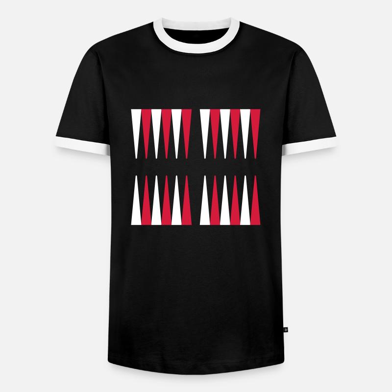 Backgammon - Männer Kontrast-T-Shirt - Schwarz/Weiß