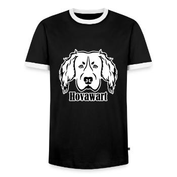 Hovawart - Männer Kontrast-T-Shirt - Schwarz/Weiß - Vorne - AI Model Female 172 light (172cm) & AI Model Male 178 light (178cm)