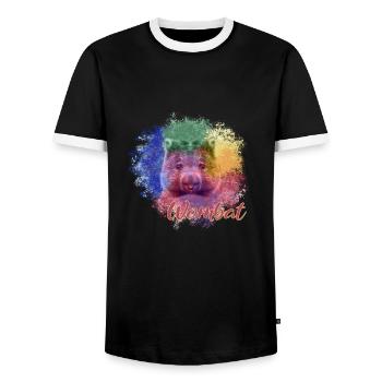 Wombat - T-shirt contrasté Homme - noir/blanc - Devant - AI Model Female 172 light (172cm) & AI Model Male 178 light (178cm)