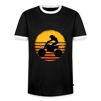 Motorcross - Men's Ringer Shirt - black/white - Front - AI Model Female 172 light (172cm) & AI Model Male 178 light (178cm)