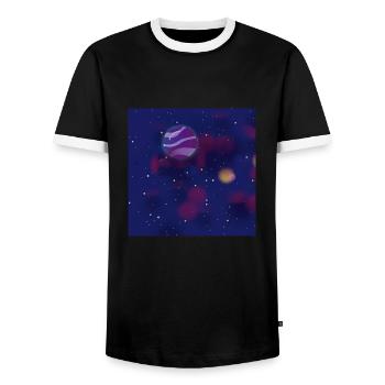 Mars - Männer Kontrast-T-Shirt - Schwarz/Weiß - Vorne - AI Model Female 172 light (172cm) & AI Model Male 178 light (178cm)