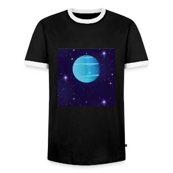 Uranus - T-shirt contrasté Homme - noir/blanc - Devant - AI Model Female 172 light (172cm) & AI Model Male 178 light (178cm)