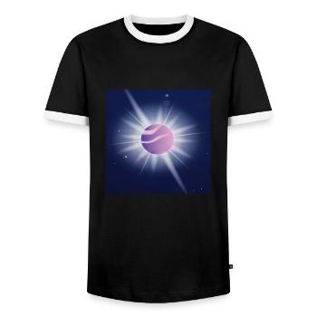 Jupiter - Männer Kontrast-T-Shirt - Schwarz/Weiß - Vorne - AI Model Female 172 light (172cm) & AI Model Male 178 light (178cm)