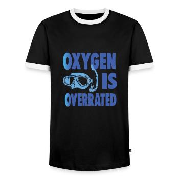 OXYGEN IS OVERRATED - Men's Ringer Shirt - black/white - Front - AI Model Female 172 light (172cm) & AI Model Male 178 light (178cm)