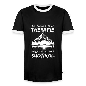 Südtirol Bozen Italien Urlaub Winter Ski Idee - Männer Kontrast-T-Shirt - Schwarz/Weiß - Vorne - AI Model Female 172 light (172cm) & AI Model Male 178 light (178cm)