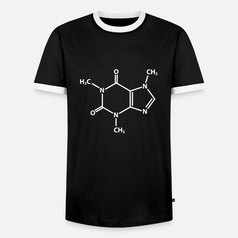 Caffeine Molecule - Men's Ringer Shirt - black/white