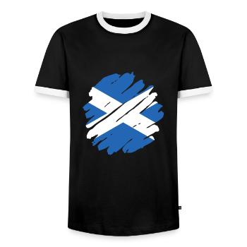Drapeau écossais Drapeau écossais Alba GB Royaume-Uni - T-shirt contrasté Homme - noir/blanc - Devant - AI Model Female 172 light (172cm) & AI Model Male 178 light (178cm)