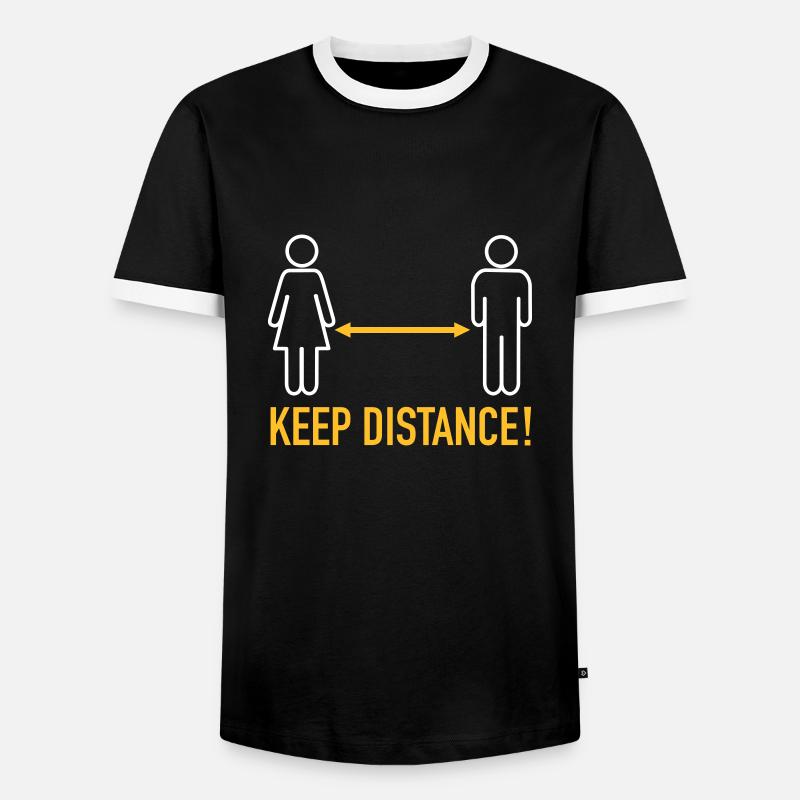 Keep Distance - Männer Kontrast-T-Shirt - Schwarz/Weiß