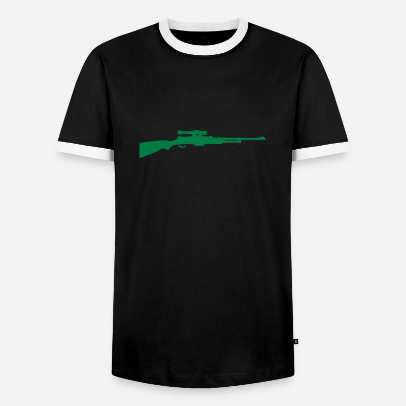 Gewehr - Männer Kontrast-T-Shirt - Schwarz/Weiß