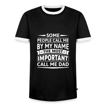 Certaines personnes m’appellent par mon nom - T-shirt contrasté Homme - noir/blanc - Devant - AI Model Female 172 light (172cm) & AI Model Male 178 light (178cm)