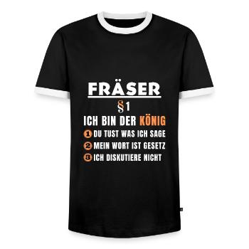 Cutter Gift - I'm the King - Men's Ringer Shirt - black/white - Front - AI Model Female 172 light (172cm) & AI Model Male 178 light (178cm)