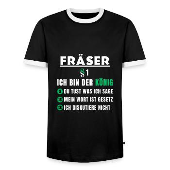 Cutter Gift - I'm the King - Men's Ringer Shirt - black/white - Front - AI Model Female 172 light (172cm) & AI Model Male 178 light (178cm)