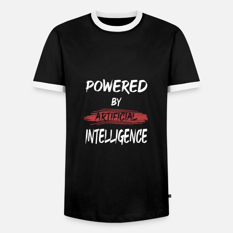 POWERED BY ARTIFICIAL INTELLIGENCE - Men's Ringer Shirt - black/white