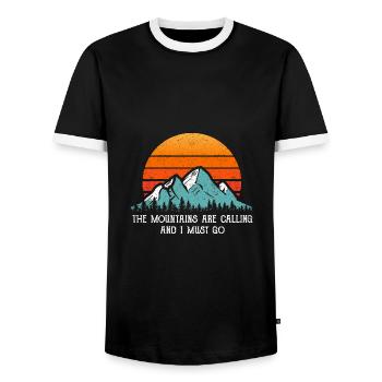 Camping Berge Retro Vintage Spruch Geschenk Shirt - Männer Kontrast-T-Shirt - Schwarz/Weiß - Vorne - AI Model Female 172 light (172cm) & AI Model Male 178 light (178cm)