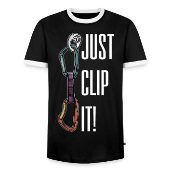 Expressschlinge kKlettern Kletterer - Männer Kontrast-T-Shirt - Schwarz/Weiß - Vorne - AI Model Female 172 light (172cm) & AI Model Male 178 light (178cm)
