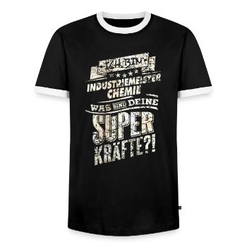Superkräfte Industriemeister Chemie Shirt - Männer Kontrast-T-Shirt - Schwarz/Weiß - Vorne - AI Model Female 172 light (172cm) & AI Model Male 178 light (178cm)