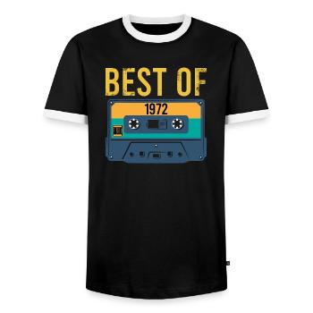 Vintage Best of 1972 Geburtstag Retro - Männer Kontrast-T-Shirt - Schwarz/Weiß - Vorne - AI Model Female 172 light (172cm) & AI Model Male 178 light (178cm)