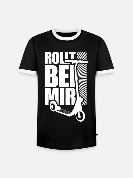 Roller Tretroller E-Roller Cityroller Fahrer - Männer Kontrast-T-Shirt - Schwarz/Weiß