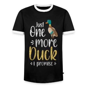 Canard Charlatan Flying Duck - T-shirt contrasté Homme - noir/blanc - Devant - AI Model Female 172 light (172cm) & AI Model Male 178 light (178cm)