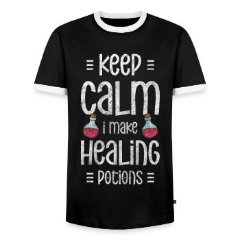 Potion Santé Herbes - T-shirt contrasté Homme - noir/blanc - Devant - AI Model Female 172 light (172cm) & AI Model Male 178 light (178cm)